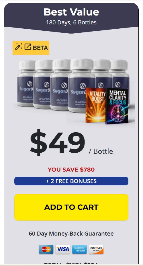 SugarBoost supplement 6 bottles best value package
